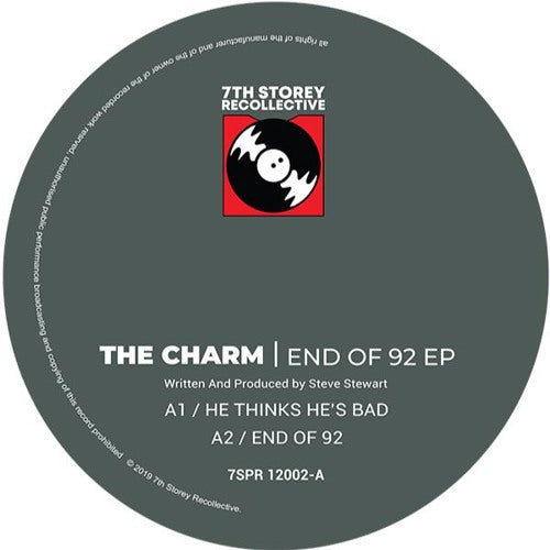 Label Art of From The Charm - End Of '92 EP, limited edition 12-inch black vinyl release on 7th Storey Projects and Ninety Two Retro
