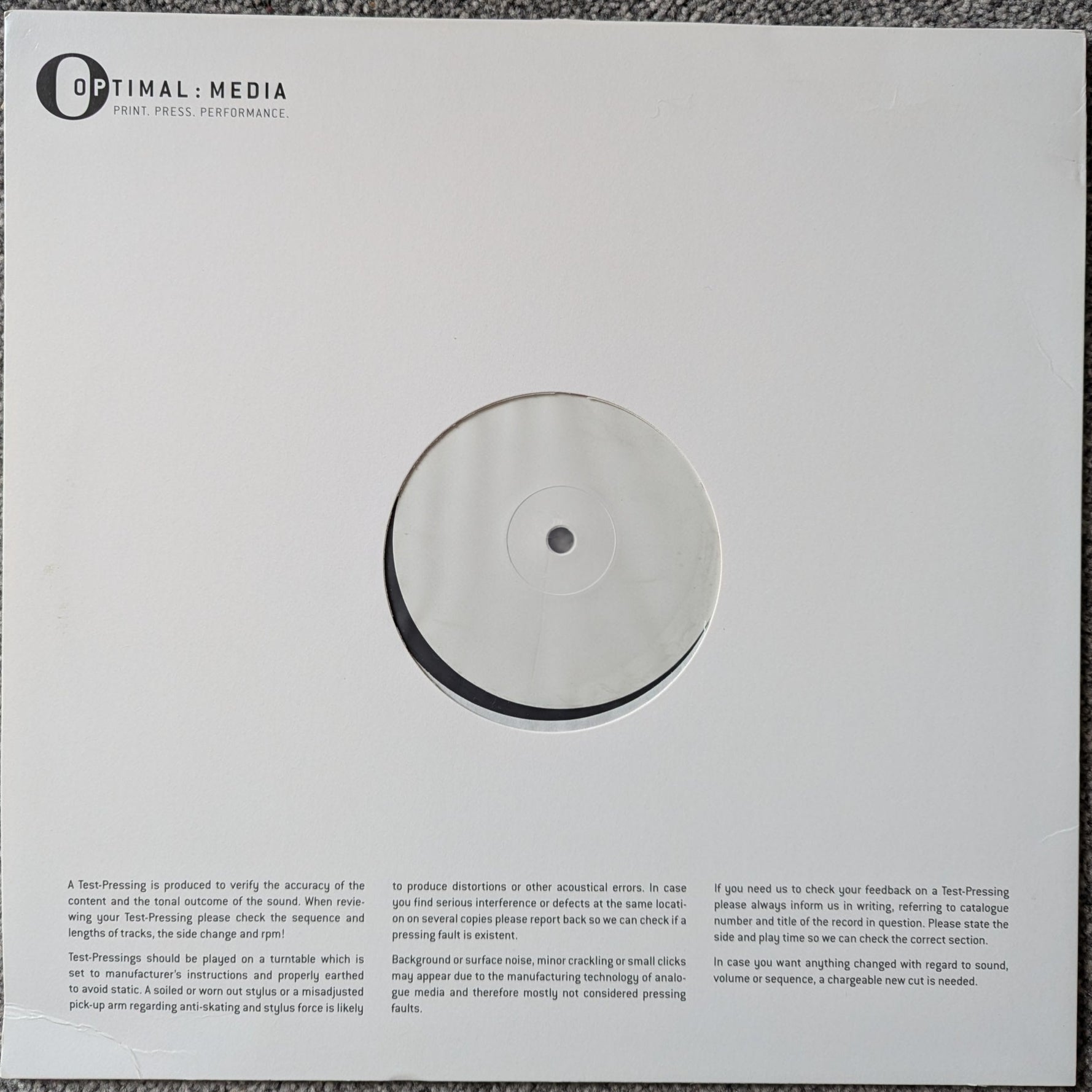 test press copy of Peter Darker - Choose Your Destiny - 12" Vinyl release on 7th Storey Projects