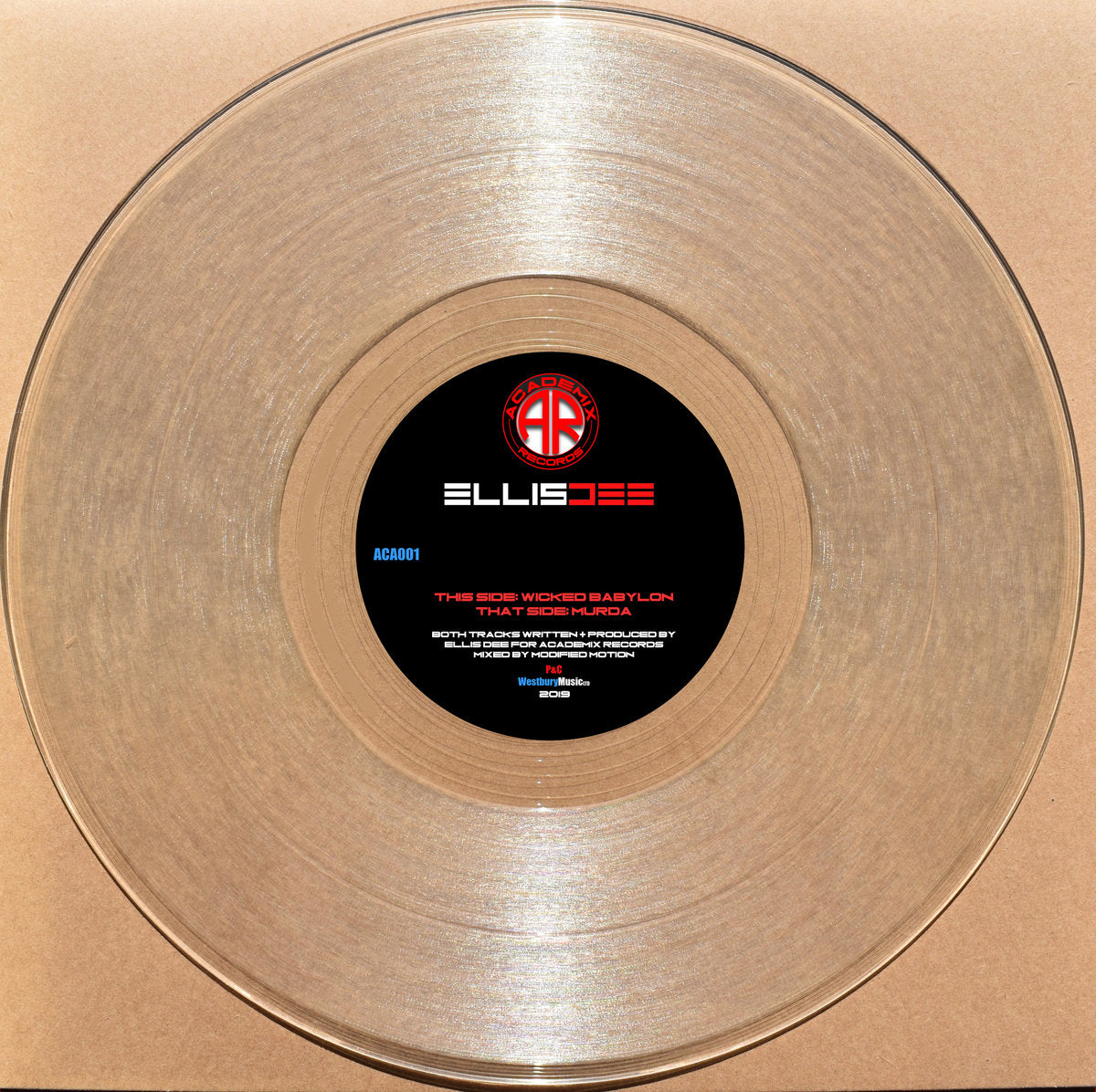 Ellis Dee - Wicked Babylon / Murda, on limited edition 12" clear Vinyl from Vinyl Fanatiks