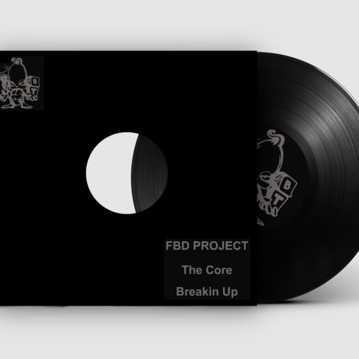 Sleeve and record from FBD Project - The Core - 12" Vinyl release on Bang-In Tunes