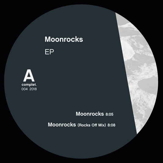 Label Art of Comfort Zone – Moonrocks EP, limited edition 12" black vinyl released on Complet.