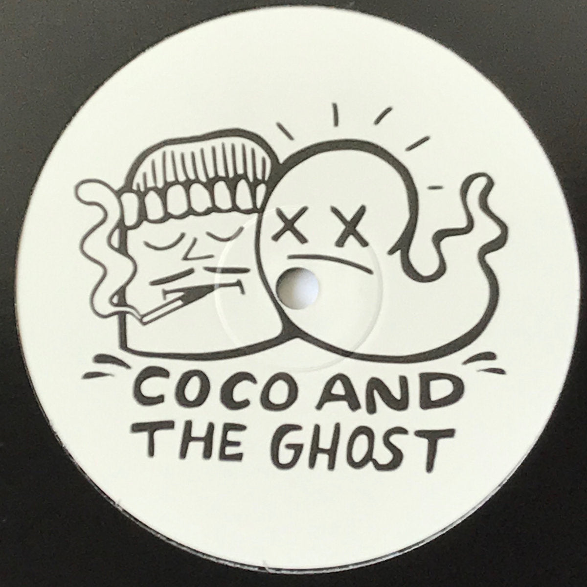 Label Art of Coco Bryce & Sonar's Ghost - Coco & The Ghost, limited edition 10" black vinyl release on 7th Storey Projects