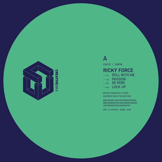 Label art of Ricky Force - Roll With Me EP - 12" Vinyl release on Creative Wax