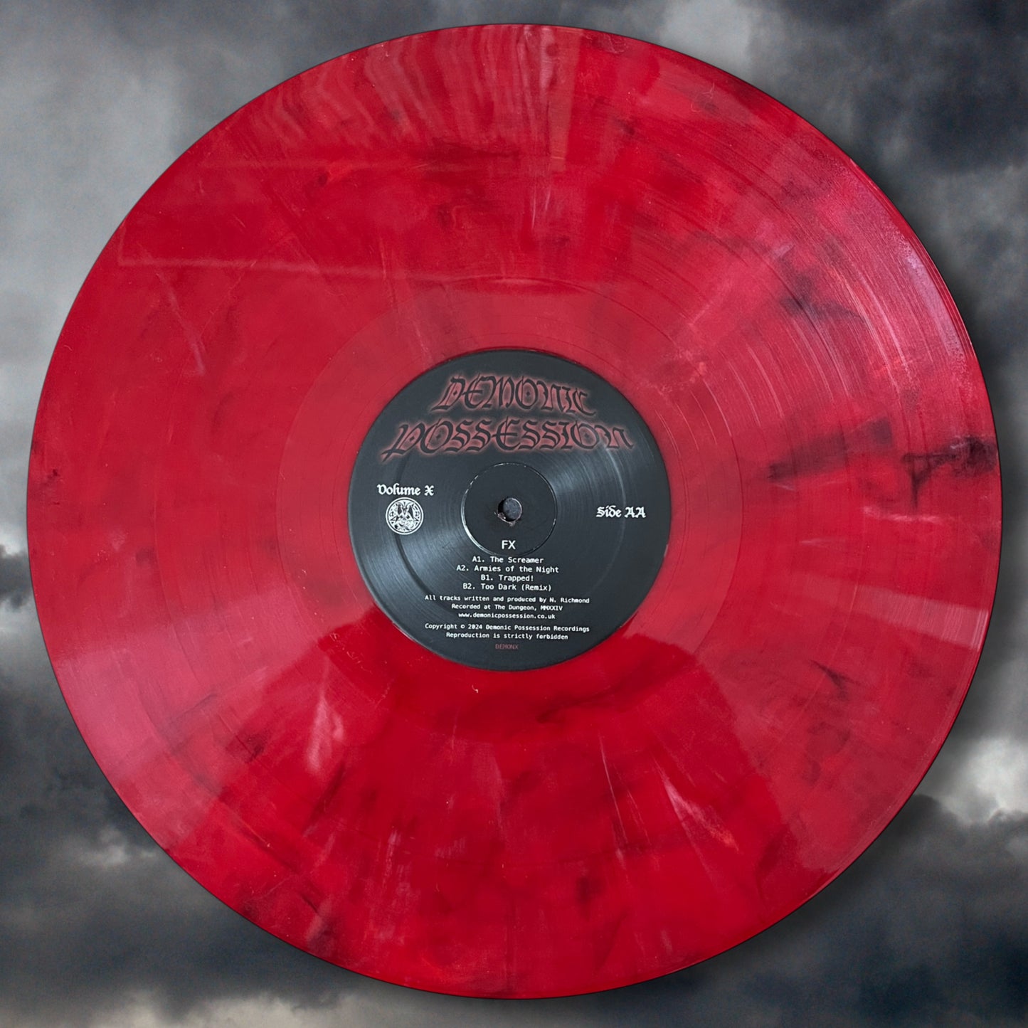 FX – Demonic Possession Volume X on limited edition 12-inch Red and Black Marbled from Demonic Possession Recordings