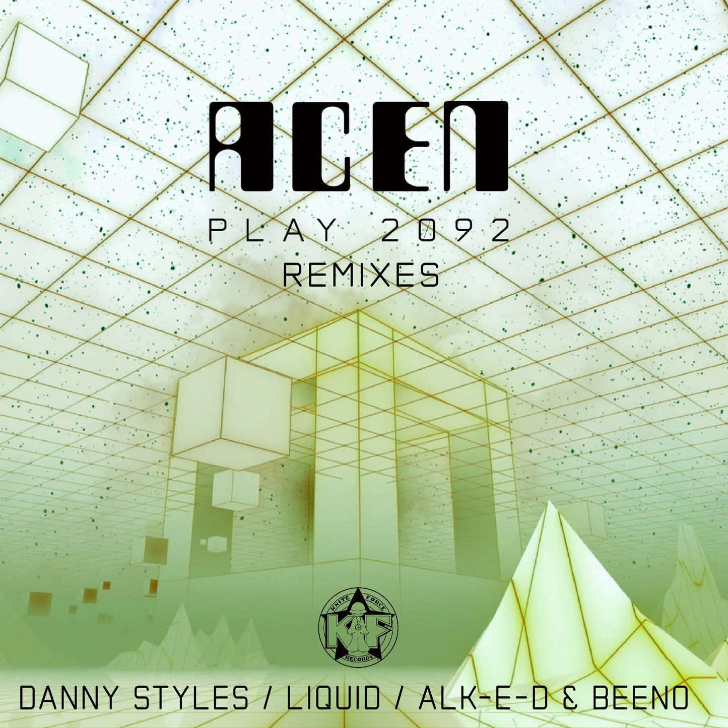 Cover art of Acen - Play 2092 Remixes, 12-inch black vinyl release on Kniteforce Records