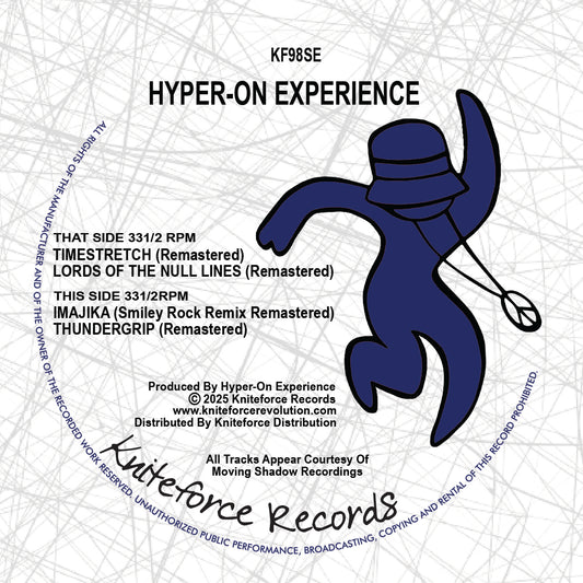 label art of Hyper-On Experience - Deaf In The Family EP - 12" vinyl release on Kniteforce Records