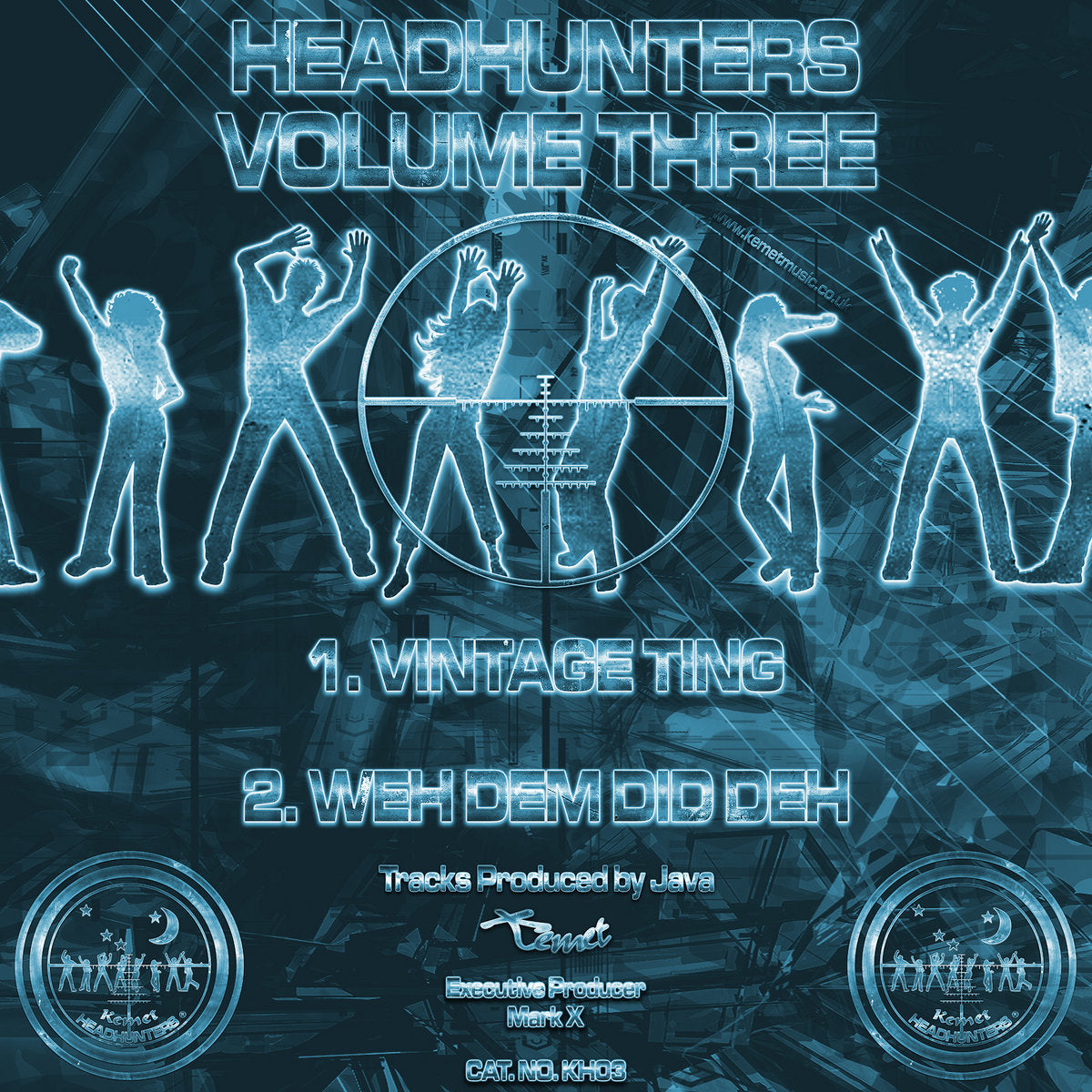 Label Art of Java – Headhunters Volume Three, limited edition 12" black vinyl released on Kemet