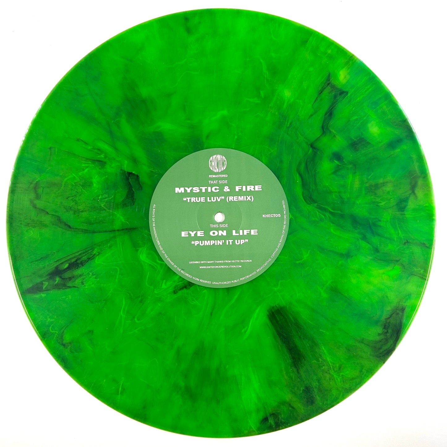 Mystic & Fire / Eye On Life - Tru Love / Pumpin It Up - 12" green smoked vinyl release on Hectic Records
