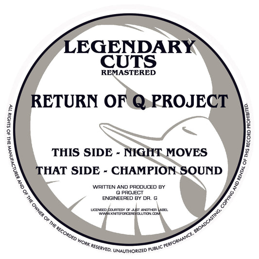 Label art of Q Project - The Return Of Q Project, 12-inch black vinyl release on Legend Records
