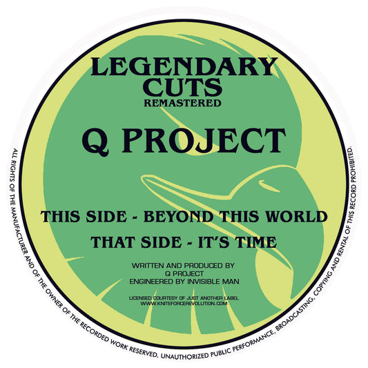 Label art of Q Project - Beyond This World EP , 12-inch black vinyl release on Legend Records