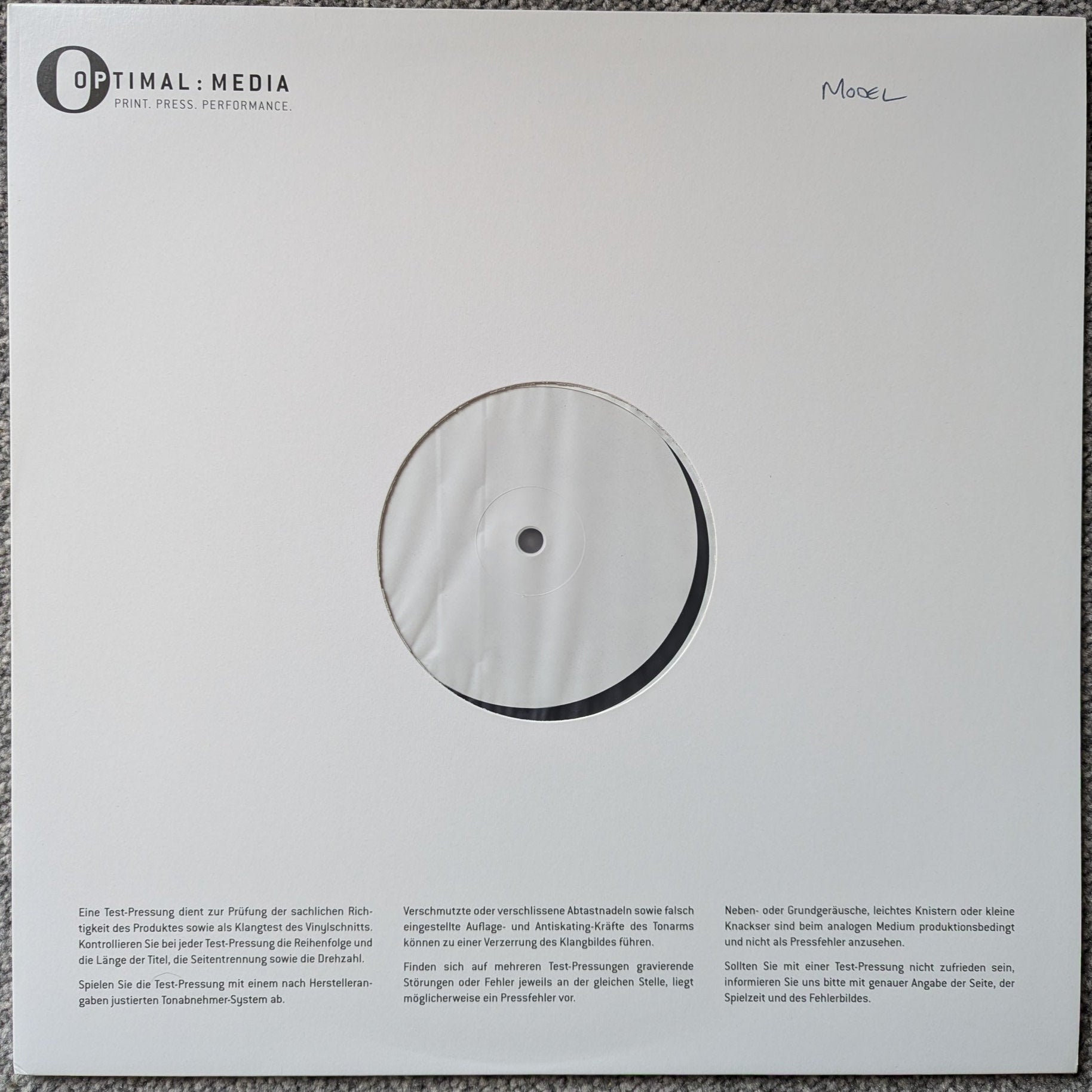 test press of Model - Jupiter / Surroundingz - 12" Vinyl release on 7th Storey Projects