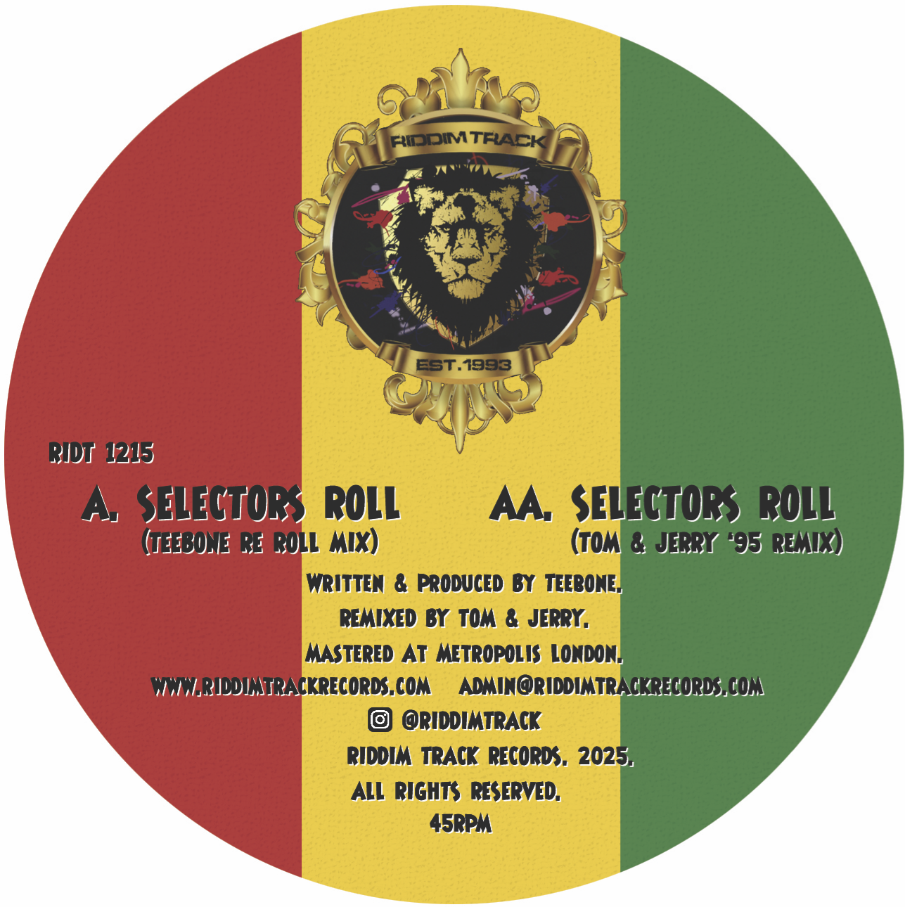 DJ Rus De Tox & Teebone - Selector's Roll Remixes - 12" Vinyl