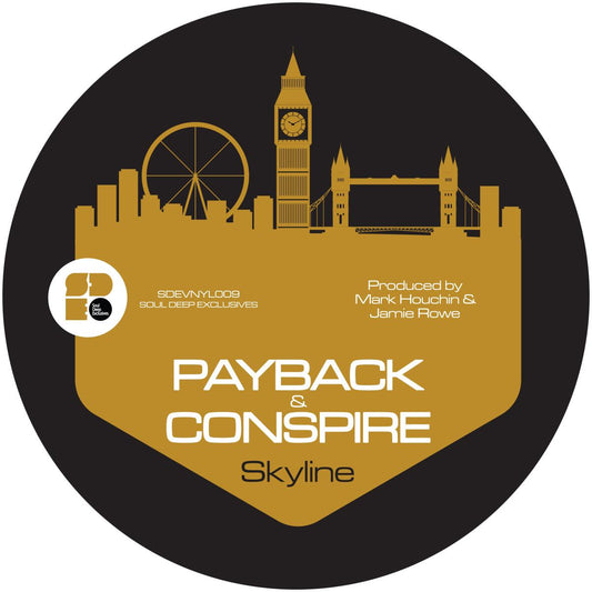 Label Art of Payback & Conspire / mSdoS & Subsid – Skyline / Malibu, limited edition 12" black vinyl released on Soul Deep Exclusives