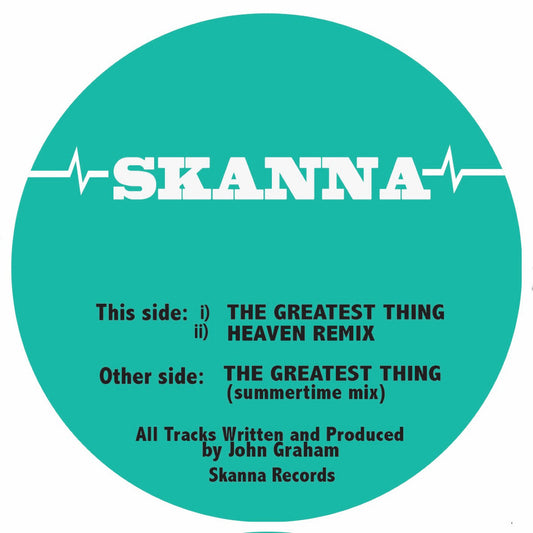 Label art of Skanna - The Greatest Thing, 12-inch black vinyl release on Skanna