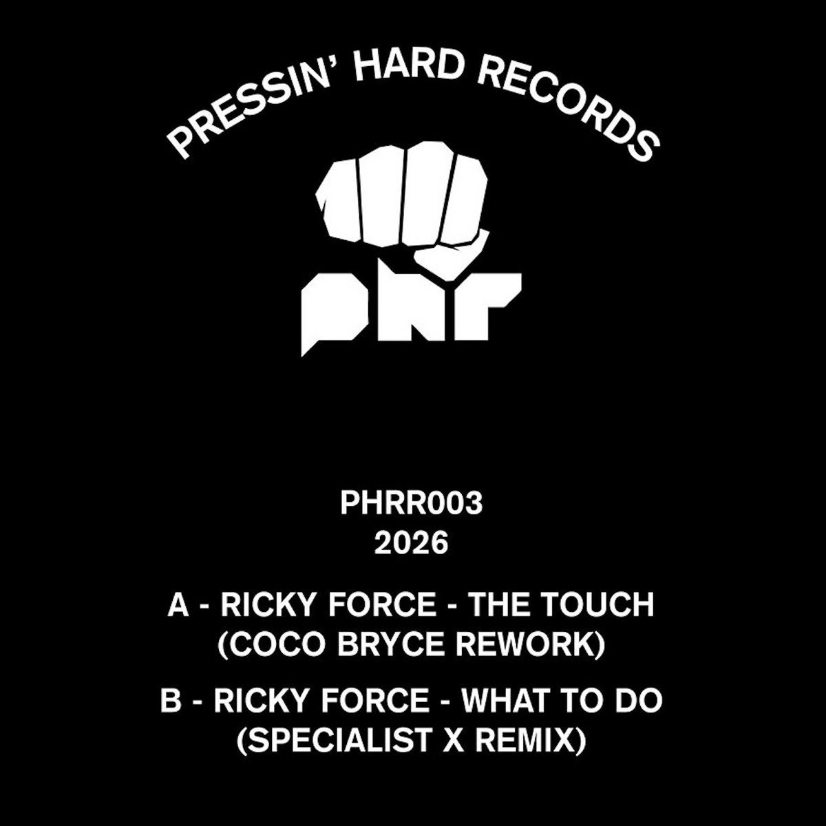 label art of Various Artists - Pressin Hard 003 Remixes, 10" vinyl release on Pressin' Hard Records