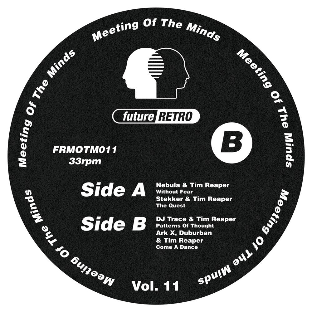 label art of Various Artists - Meeting Of The Minds Vol. 11, 12" vinyl release on Future Retro London