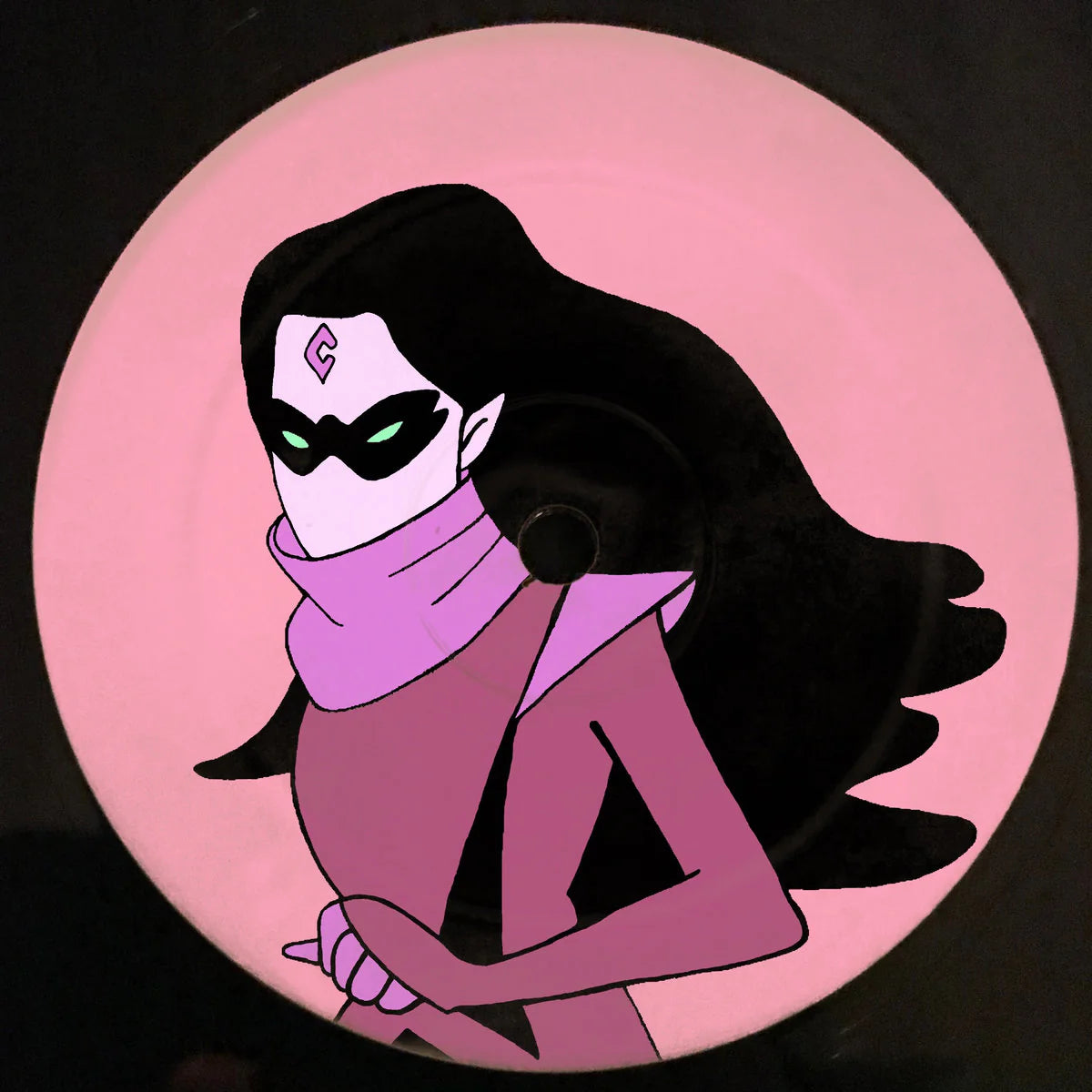 Label Art of Coco Bryce - Campari / Shadow Weaver, 12" black vinyl released on Meditator Music