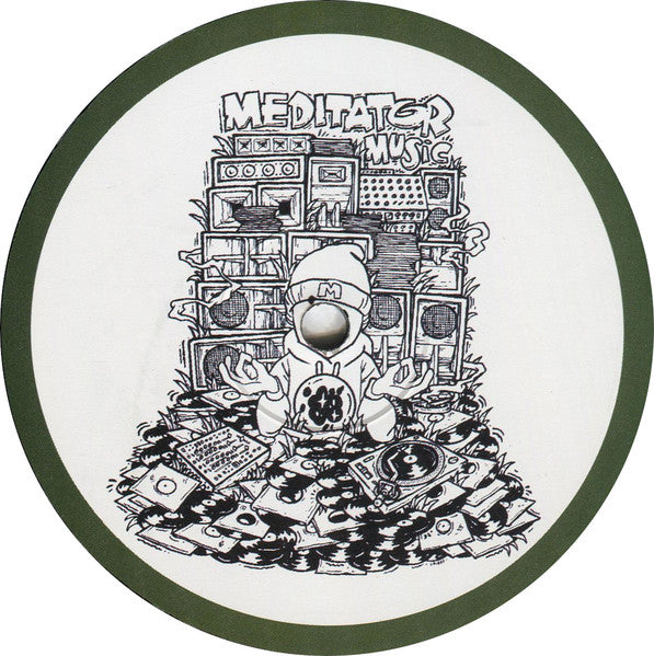 Label Art of Just Jungle - Ere Dread / Ah This Feeling, 12" black vinyl released on Meditator Music