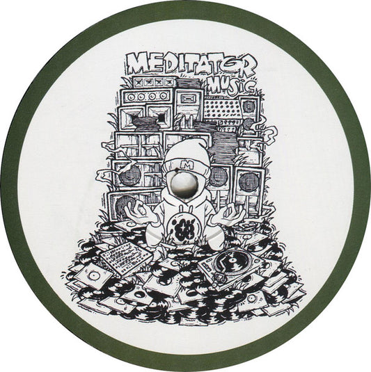 Label Art of Just Jungle - Ere Dread / Ah This Feeling, 12" black vinyl released on Meditator Music