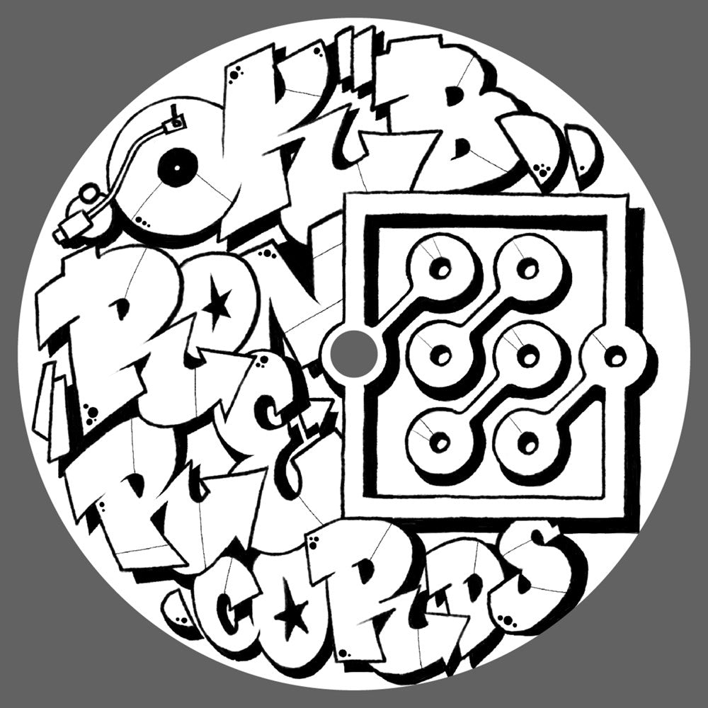 Label art of Chronicle - Outer Rings / Albedo, 12-inch black vinyl release on OKBRON
