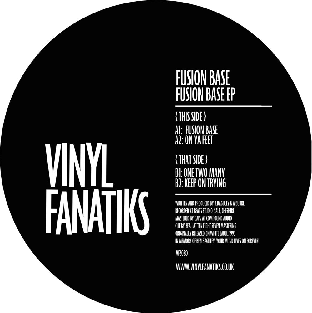 label art of Fusion Base - Fusion Base EP - 12" vinyl release on Vinyl Fanatiks