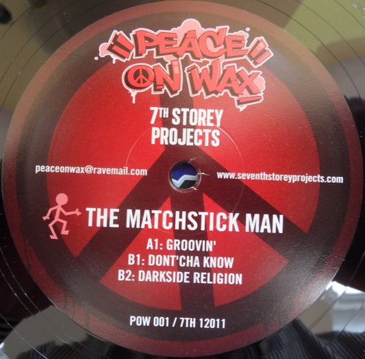 Label Art of The Matchstick Man / Fozbee & Cooz - 7 Track EP, limited edition double 12" black vinyl release on 7th Storey Projects and Peace On Wax 