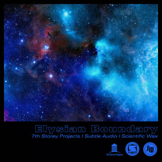 Cover art of Various Artists - Elysian Boundary, triple 12" black vinyl release on 7th Storey Projects, Scientific Wax and Subtle Audio
