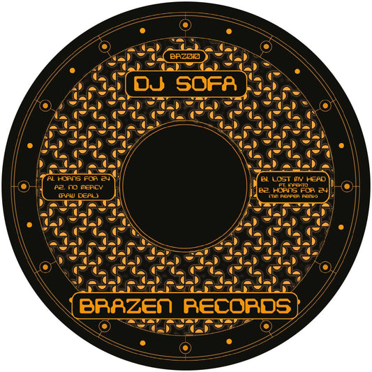 label art of DJ Sofa - BRZ010 - 12" vinyl release on Brazen Records