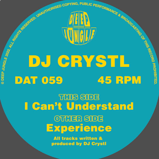 label art of Dj Crystl - Experience - 12" vinyl release on Deep Jungle
