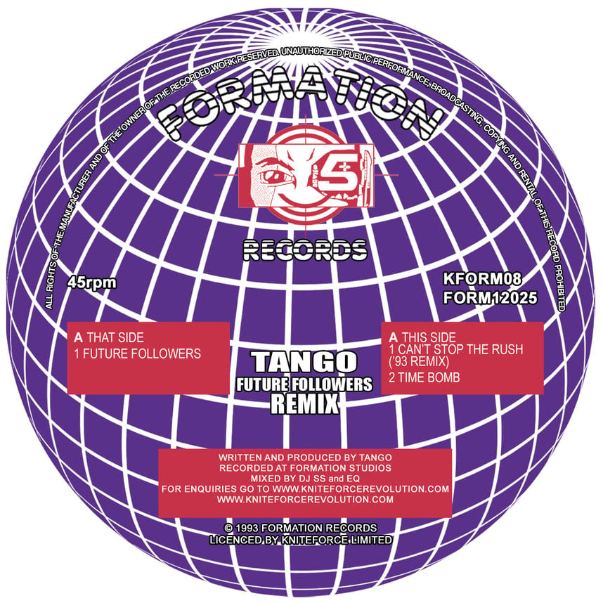 label art of Tango - Future Followers Remix EP, 12" vinyl release on Formation Records