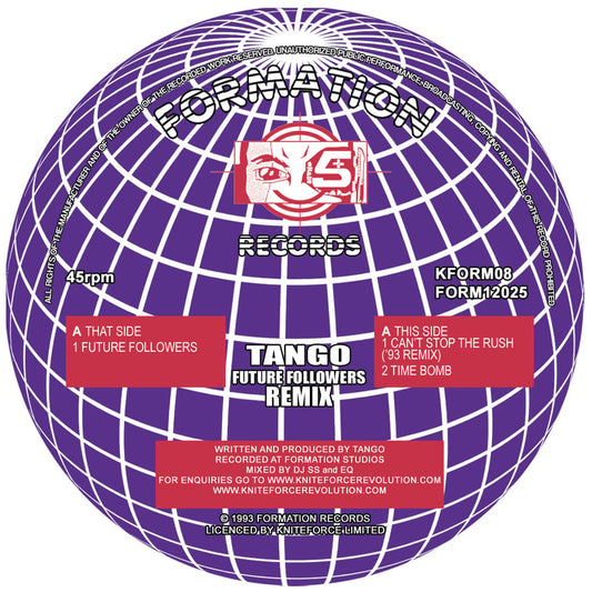 label art of Tango - Future Followers Remix EP, 12" vinyl release on Formation Records