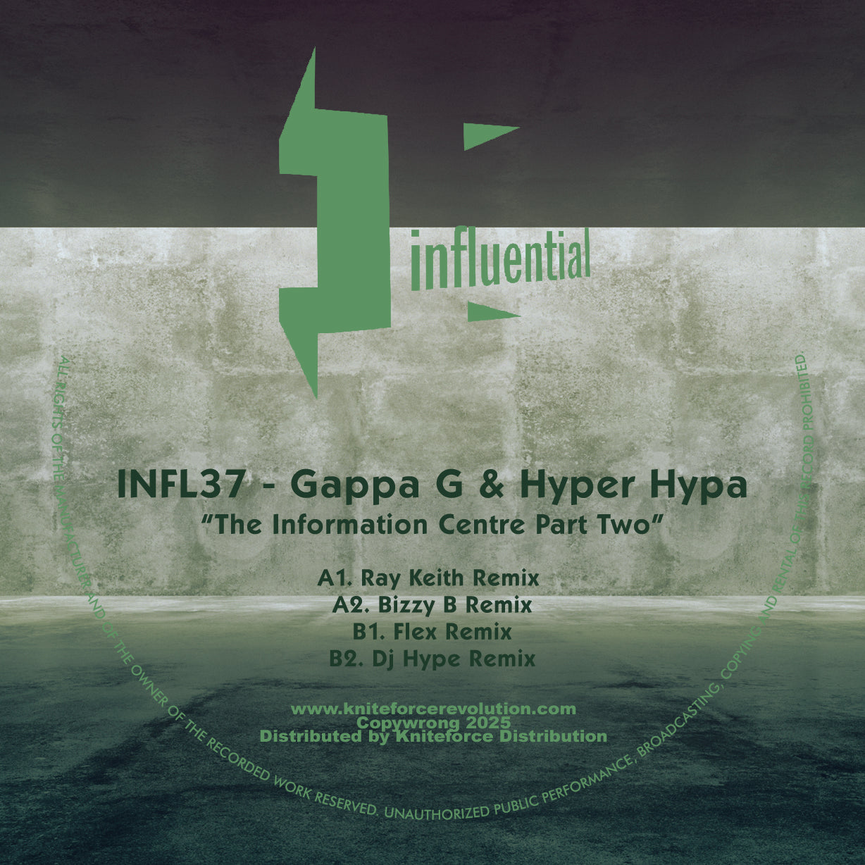 label art of 
Gappa G & Hyper Hypa - Information Center Part Two - 12" vinyl release on Influential Records