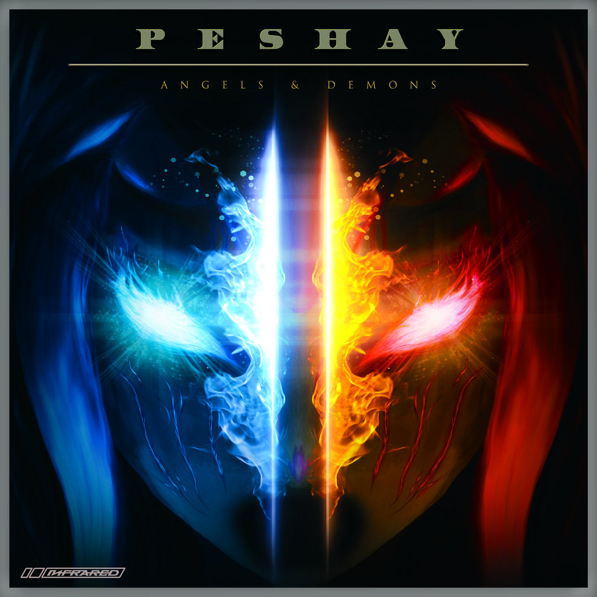 Cover art of Peshay - Angels & Demons, double 12" black vinyl released on Infrared