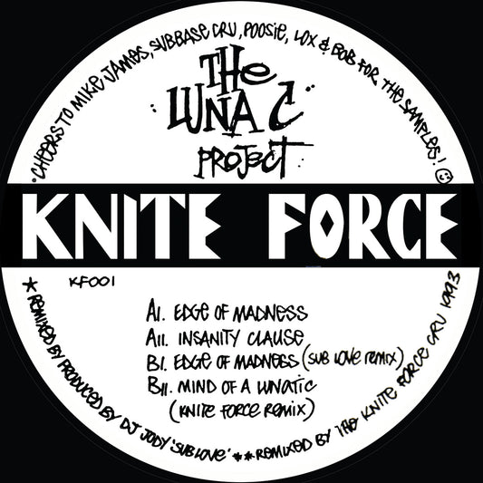 label art of DJ Luna-C - The Luna-C Project, 12" vinyl release on Kniteforce Records