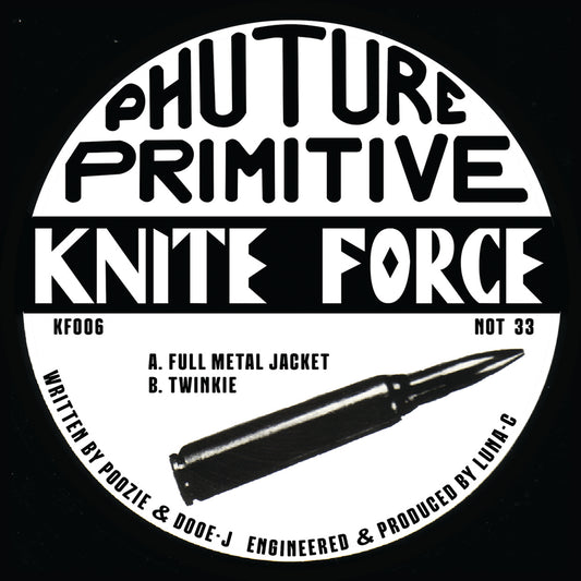 Album cover with 'Future Primitive Knite Force' text and a stylized bullet graphic on a black background.
