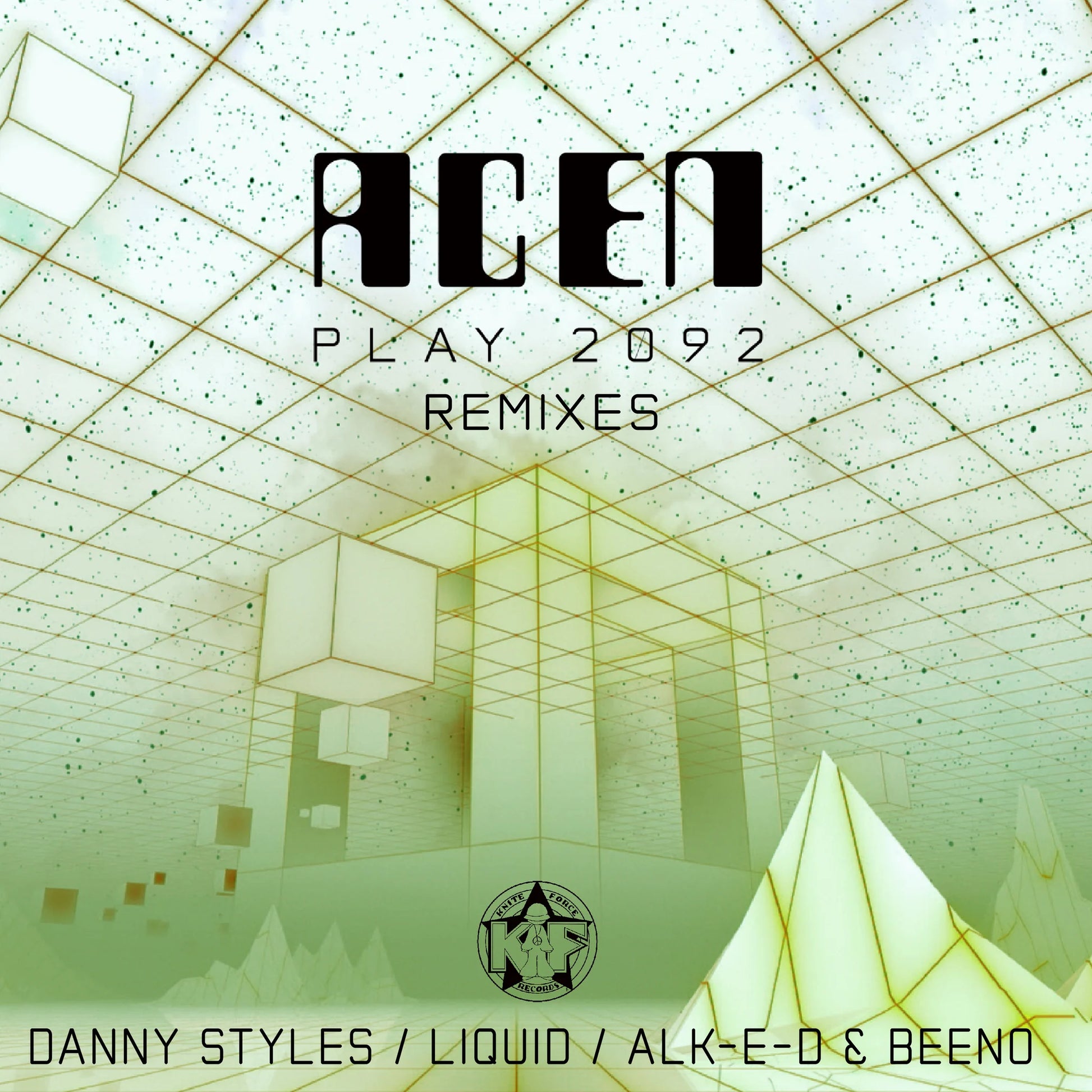 Cover art of Acen - Play 2092 Remixes, 12-inch black vinyl release on Kniteforce Records