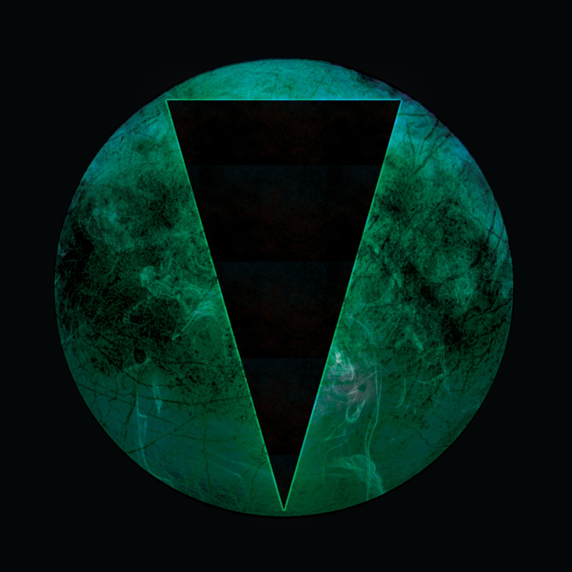 A Side Label Art of From Acen – Trip II The Moon Part 3, limited edition 12-inch green vinyl release on Kniteforce Records
