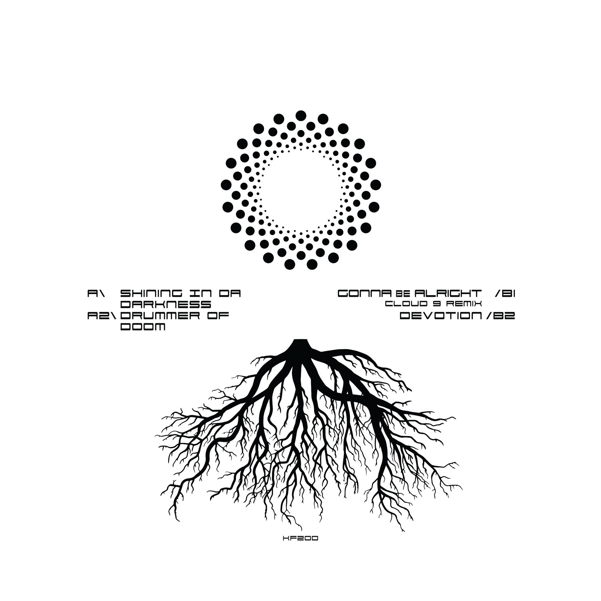 label art of Nookie - Shining In Da Darkness - 12" vinyl release on Kniteforce Records