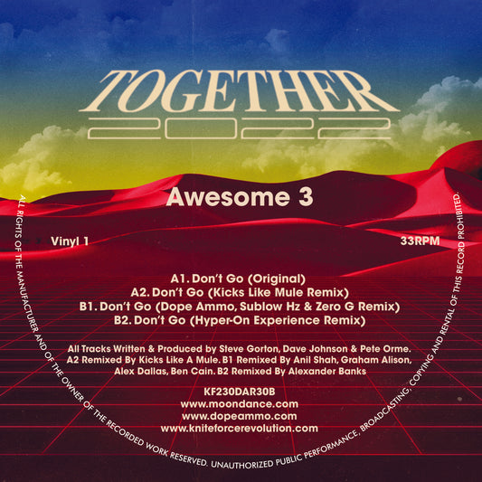 label art of Various Artists - Awesome 3 EP - 12" vinyl release on Kniteforce Records