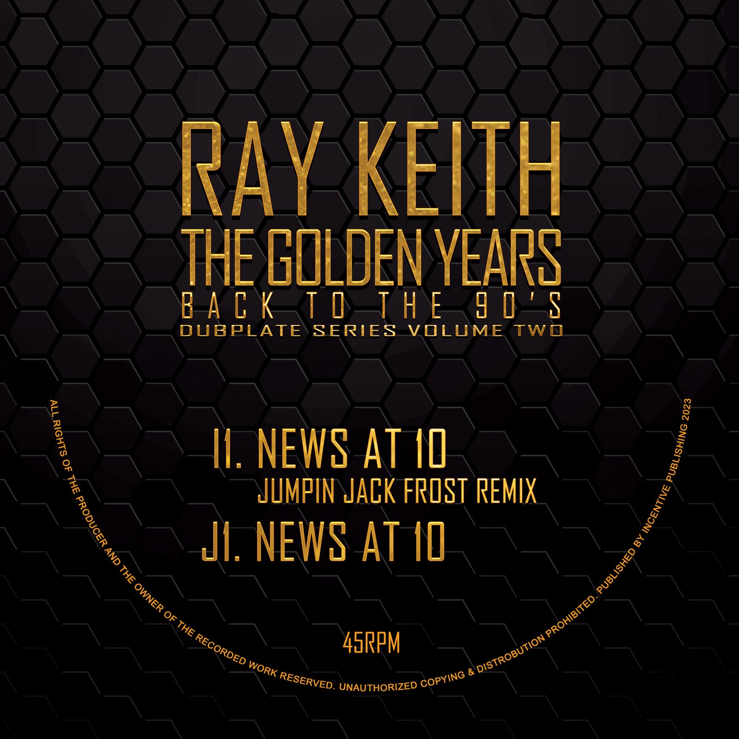 label art of Ray Keith - News At 10 EP - 12" vinyl release on Kniteforce Records