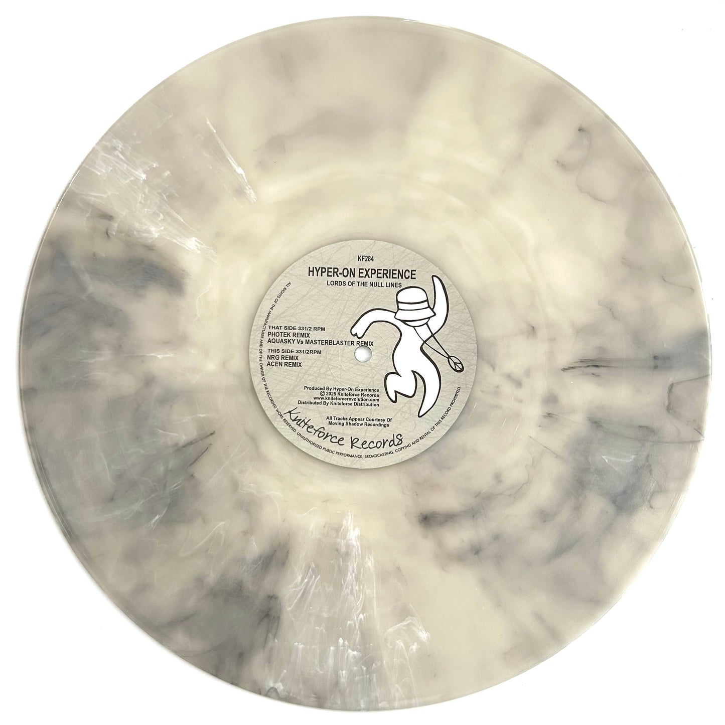 Hyper-On Experience - The Lost & Found Remixes - 12" grey marbled vinyl release on Kniteforce Records
