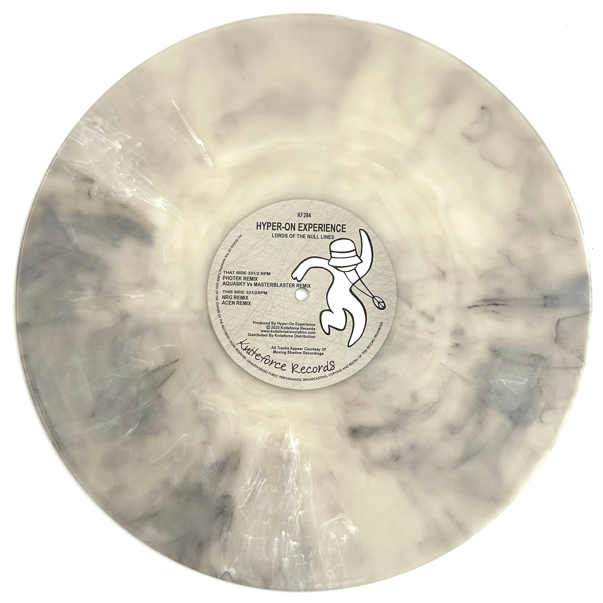 Hyper-On Experience - The Lost & Found Remixes - 12" grey marbled vinyl release on Kniteforce Records