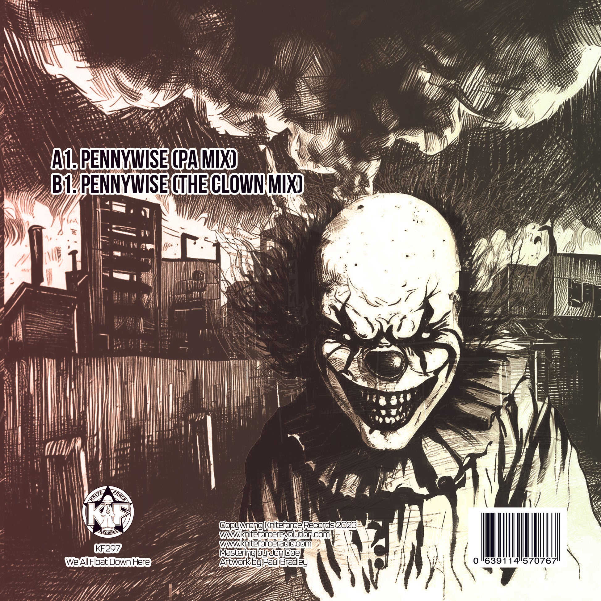 Cover art of Neuromancer – Pennywise (P.A Mix) / Pennywise (The Clown Mix), 12-inch black vinyl release on Kniteforce Records