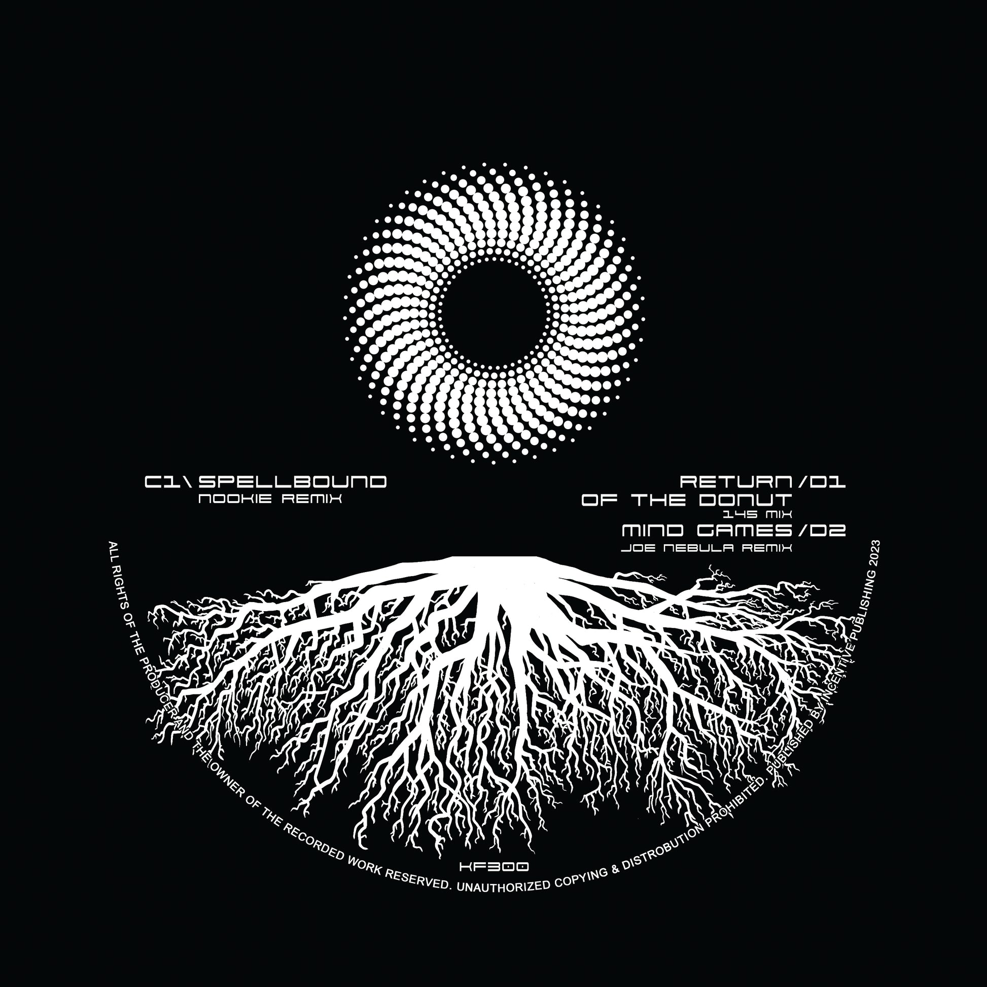 label art of Cloud Nine - Spellbound - 12" vinyl release on Kniteforce Records 