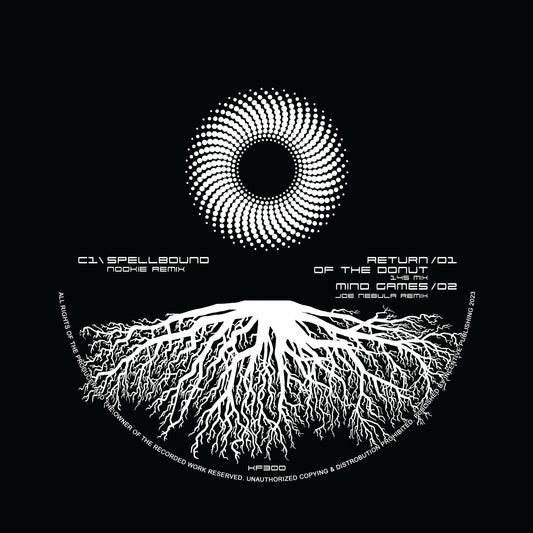 label art of Cloud Nine - Spellbound - 12" vinyl release on Kniteforce Records 