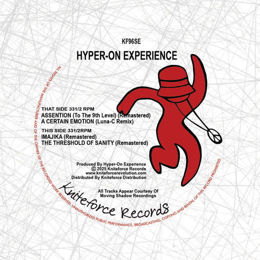 label art of Hyper-On Experience - Keep It In The Family EP 12" vinyl release on Kniteforce Records