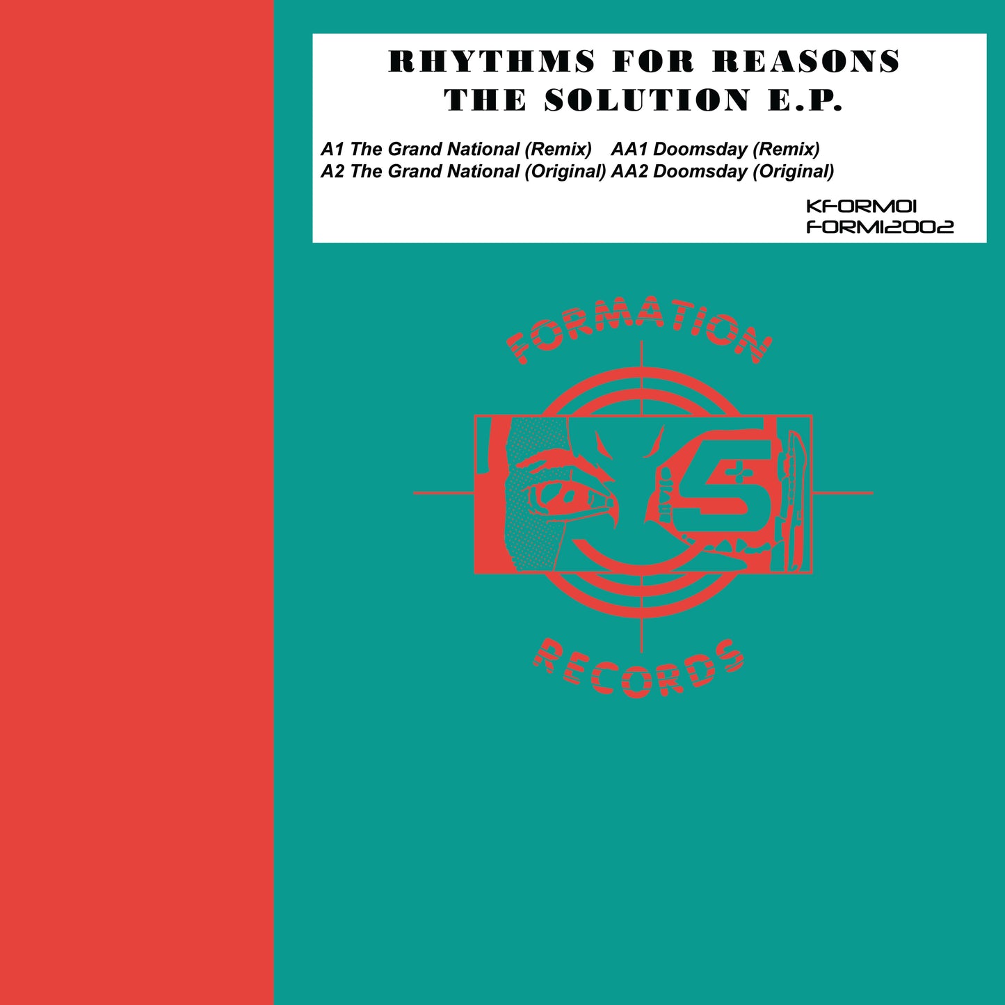 Album cover for 'Rhythms for Reasons The Solution E.P.' with red and green design and text.