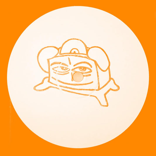 Illustration of a character with a hat on an orange background