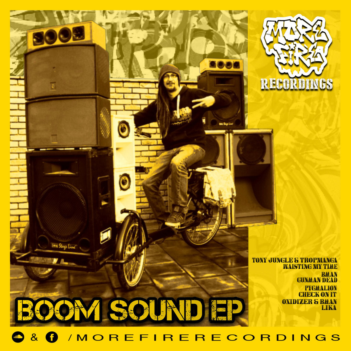 Cover art of Various - Boom Sound EP, 12" black vinyl released on More Fire Recordings