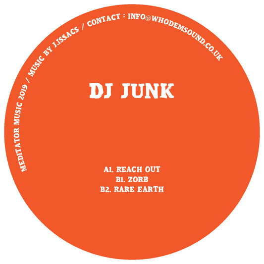 Label Art of DJ Junk - Rare Earth, 12" black vinyl released on Meditator Music